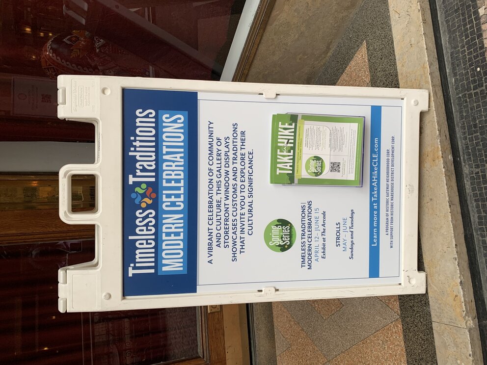 a sign on the ground