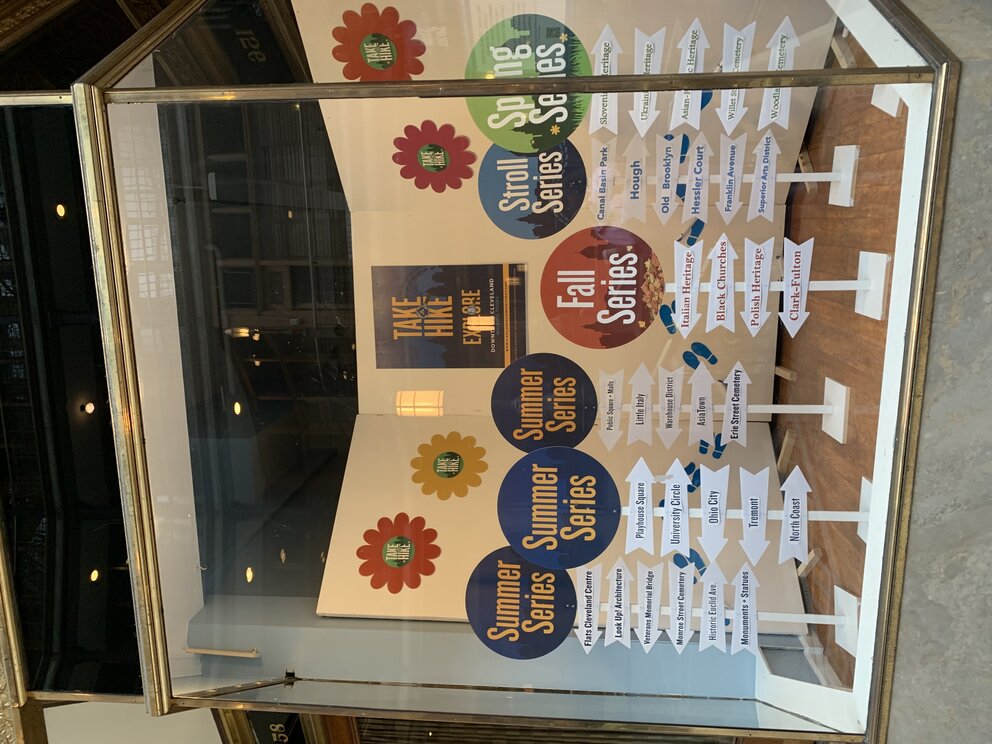 a sign in a store window